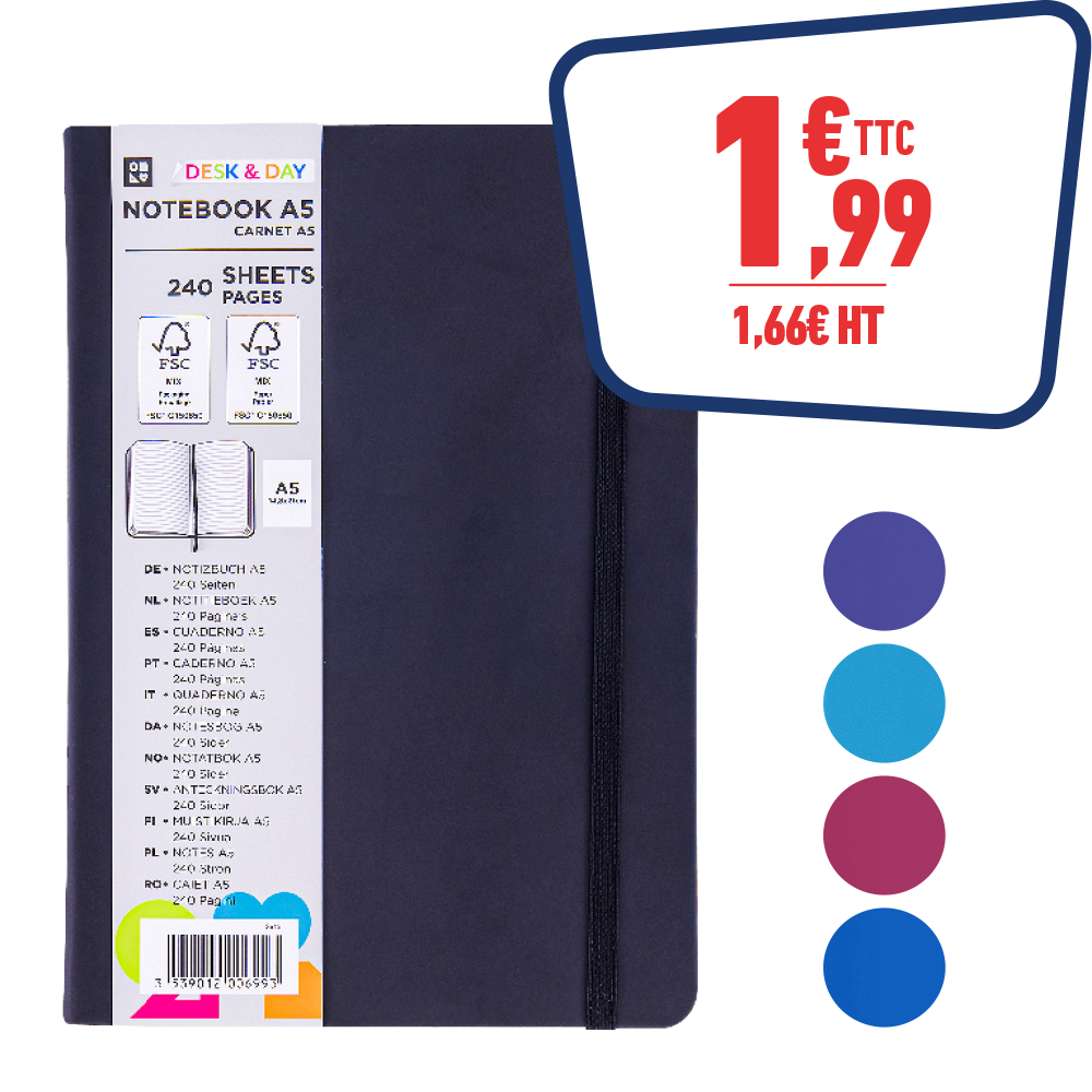 CARNET A5 - LIGNÉ - 240 PAGES