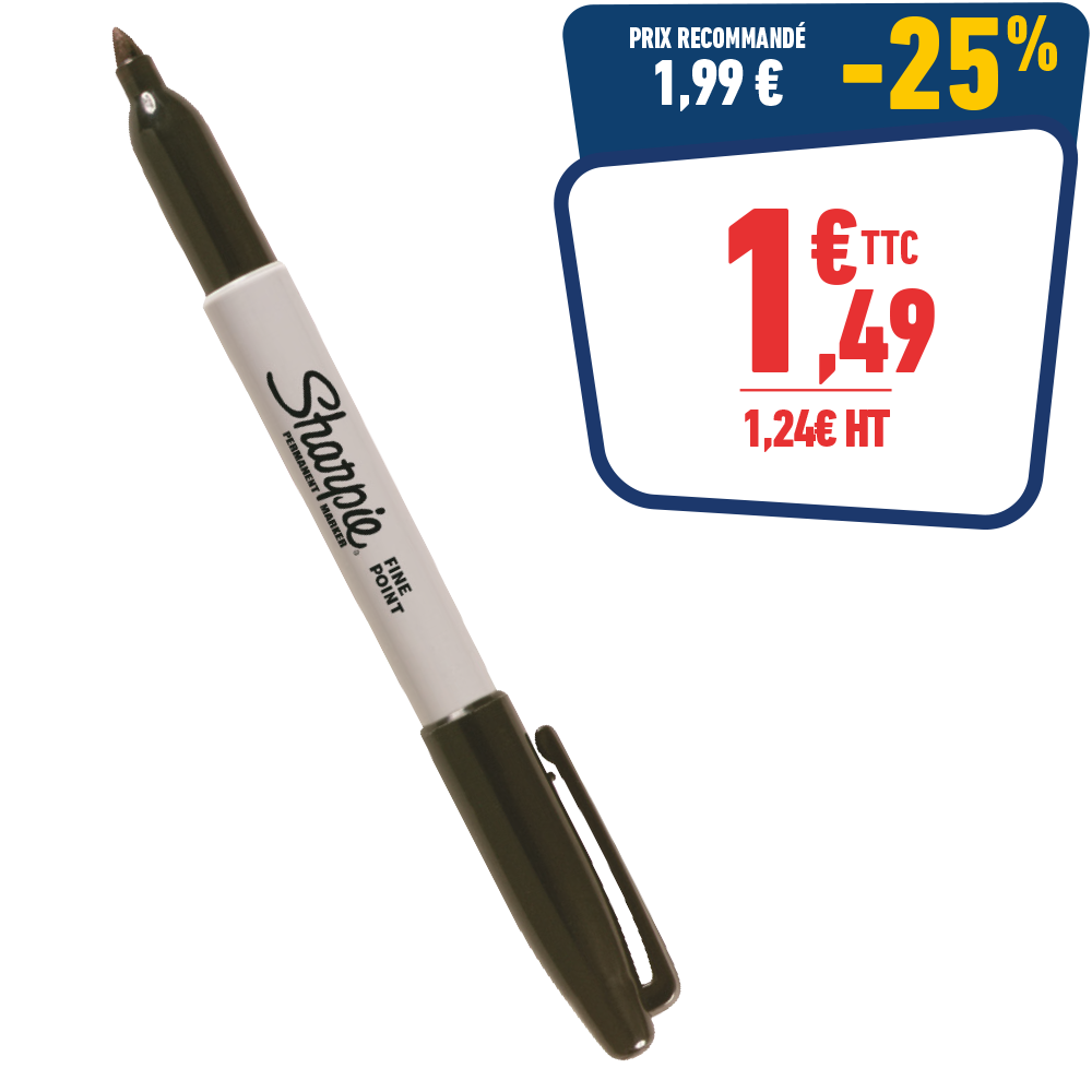 MARQUEUR SHARPIE POINTE FINE NOIR