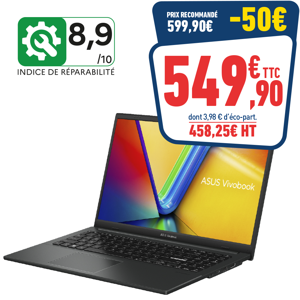 ASUS E1504FA-BQ5186W 15 FHD RYZEN 5 40 8/512G SSD WIN11 MIXED BLACK