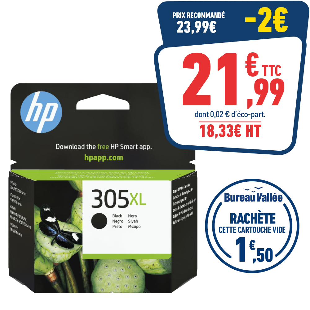 CARTOUCHE D'ENCRE HP 305XL NOIRE