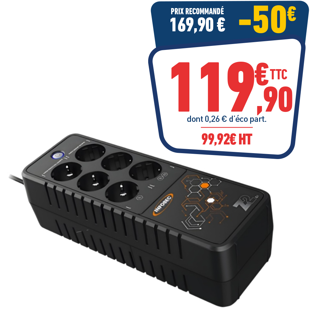 ONDULEUR INFOSEC 6 PRISES 1000 VA