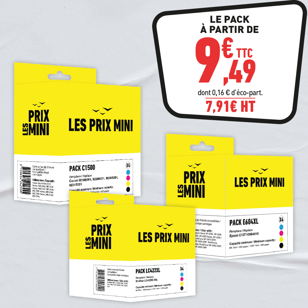 CARTOUCHES D'ENCRE LES PRIX MINI