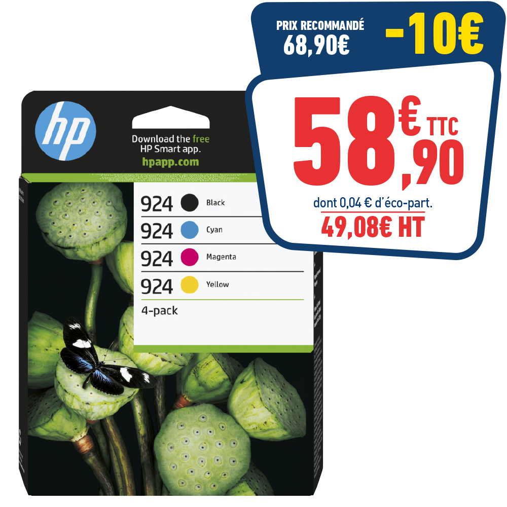 PACK DE 4 CARTOUCHES D'ENCRE HP 924