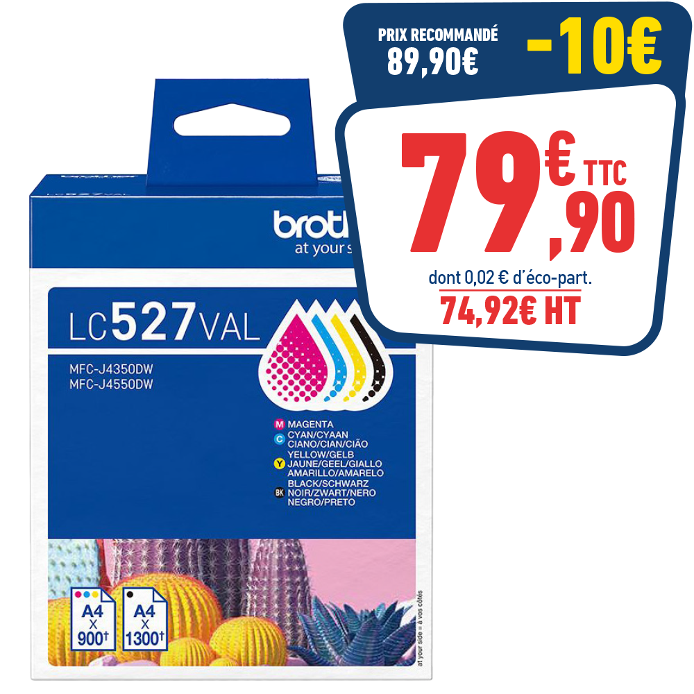 PACK DE 4 CARTOUCHES D'ENCRE BROTHER LC527