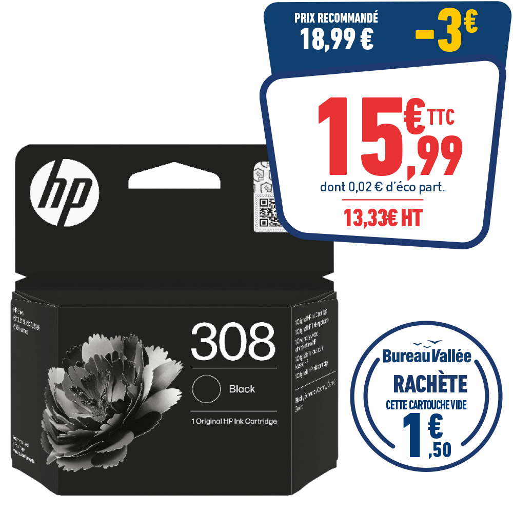 CARTOUCHE D'ENCRE HP 308