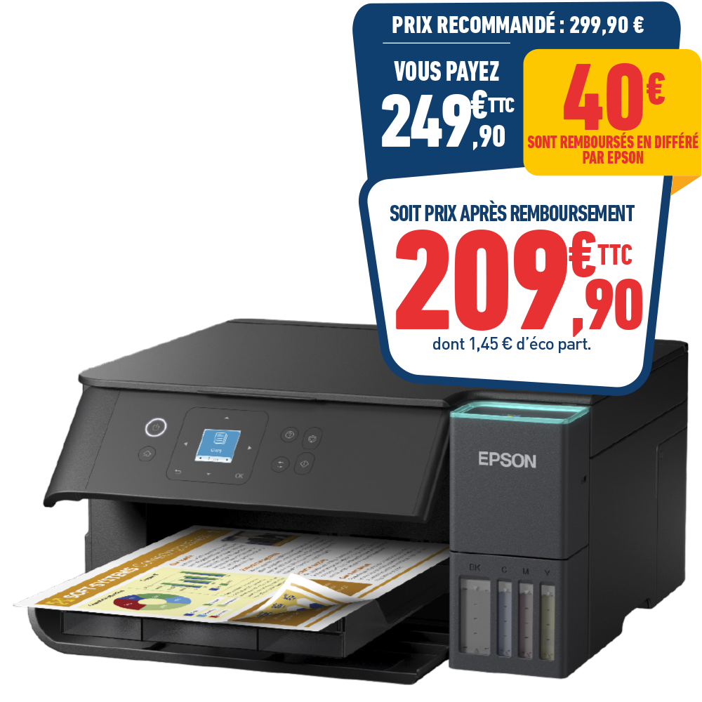 IMPRIMANTE MULTIFONCTION JET D’ENCRE EPSON ECOTANK ET-2950