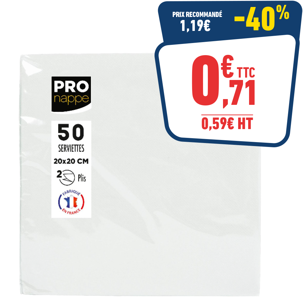 50 SERVIETTES JETABLES