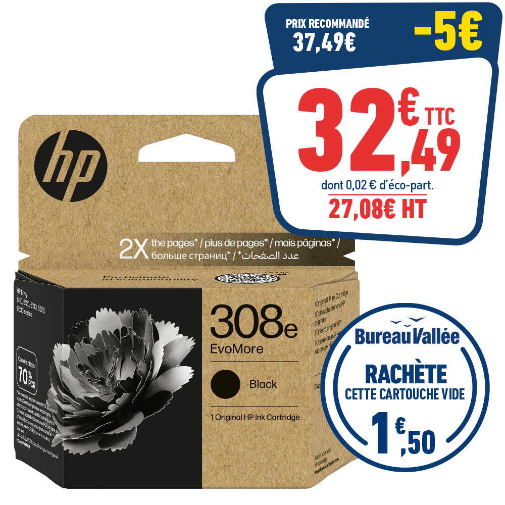 CARTOUCHE D’ENCRE HP 308e