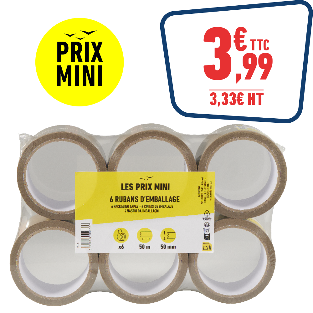 6 ADHÉSIFS D’EMBALLAGE HAVANE