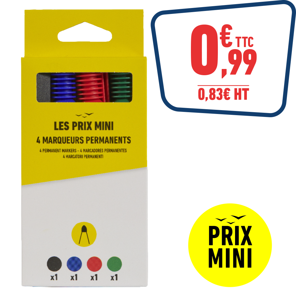 4 MARQUEURS PERMANENTS