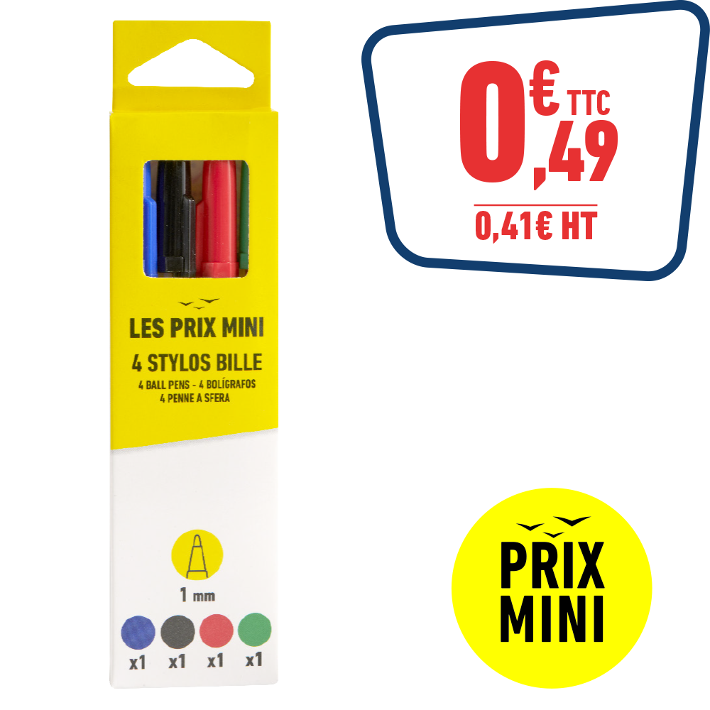 4 STYLOS BILLES