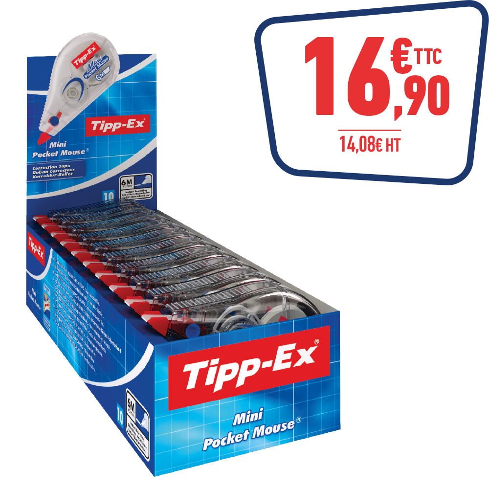 10 MINI CORRECTEURS POCKET MOUSE