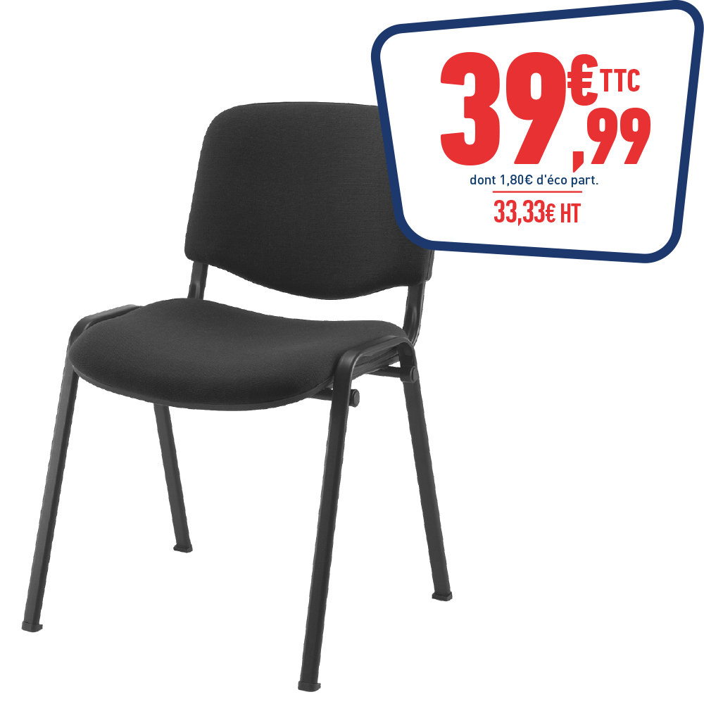 CHAISE VISITEUR EMPLIABLE NOIR