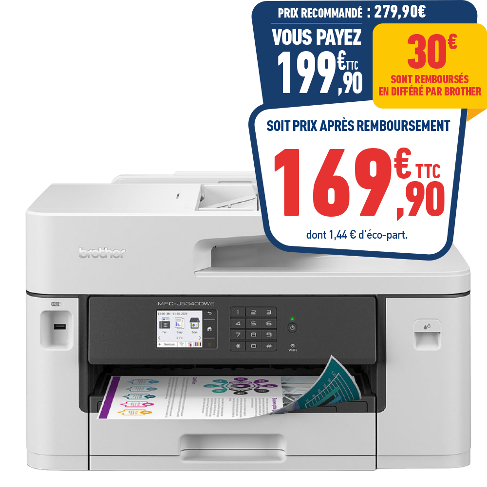 IMPRIMANTE MULTIFONCTION JET D’ENCRE BROTHER MFC-J5340DWE