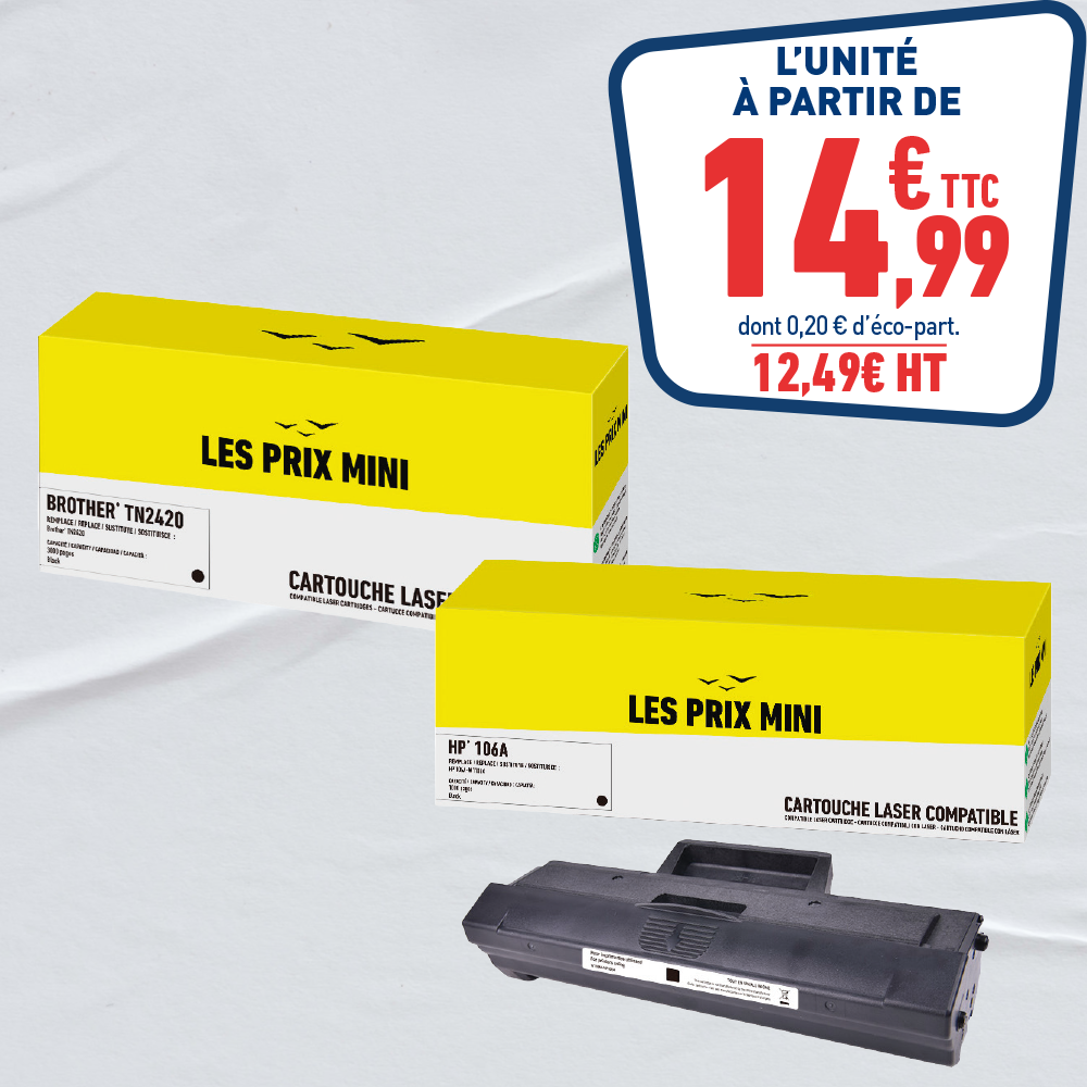 CARTOUCHE LASER COMPATIBLE LES PRIX MINI