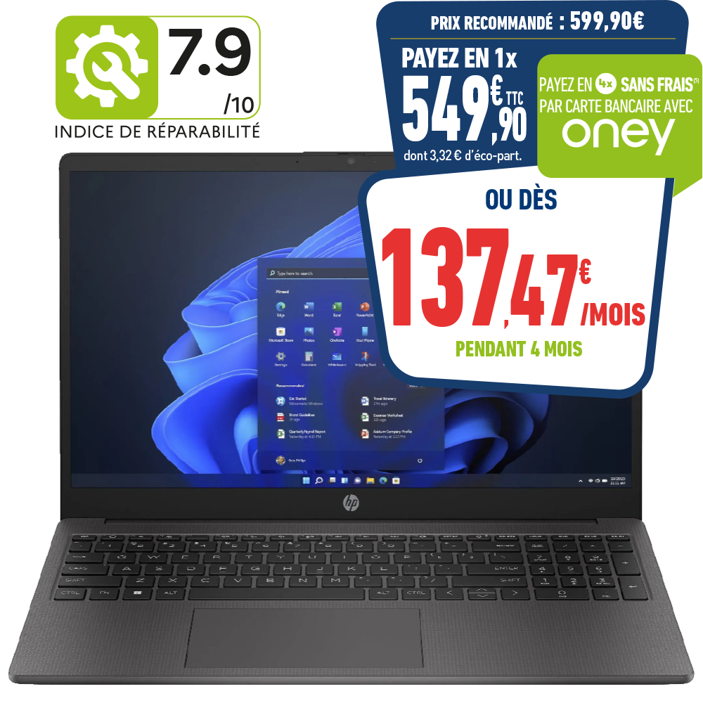 PC PORTABLE HP NOTEBOOK 255R G10 RYZEN 5