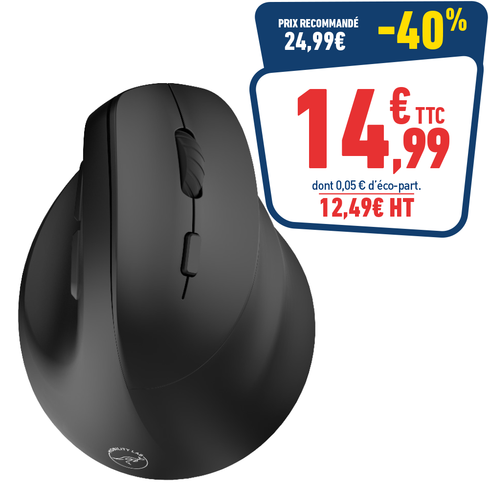 SOURIS ERGONOMIQUE VERTICALE SANS FIL
