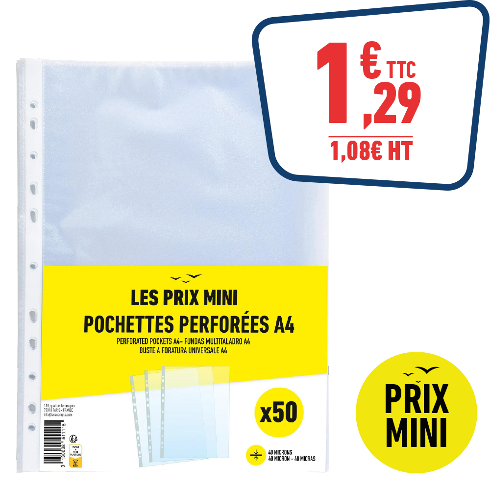 50 POCHETTES PERFORÉES