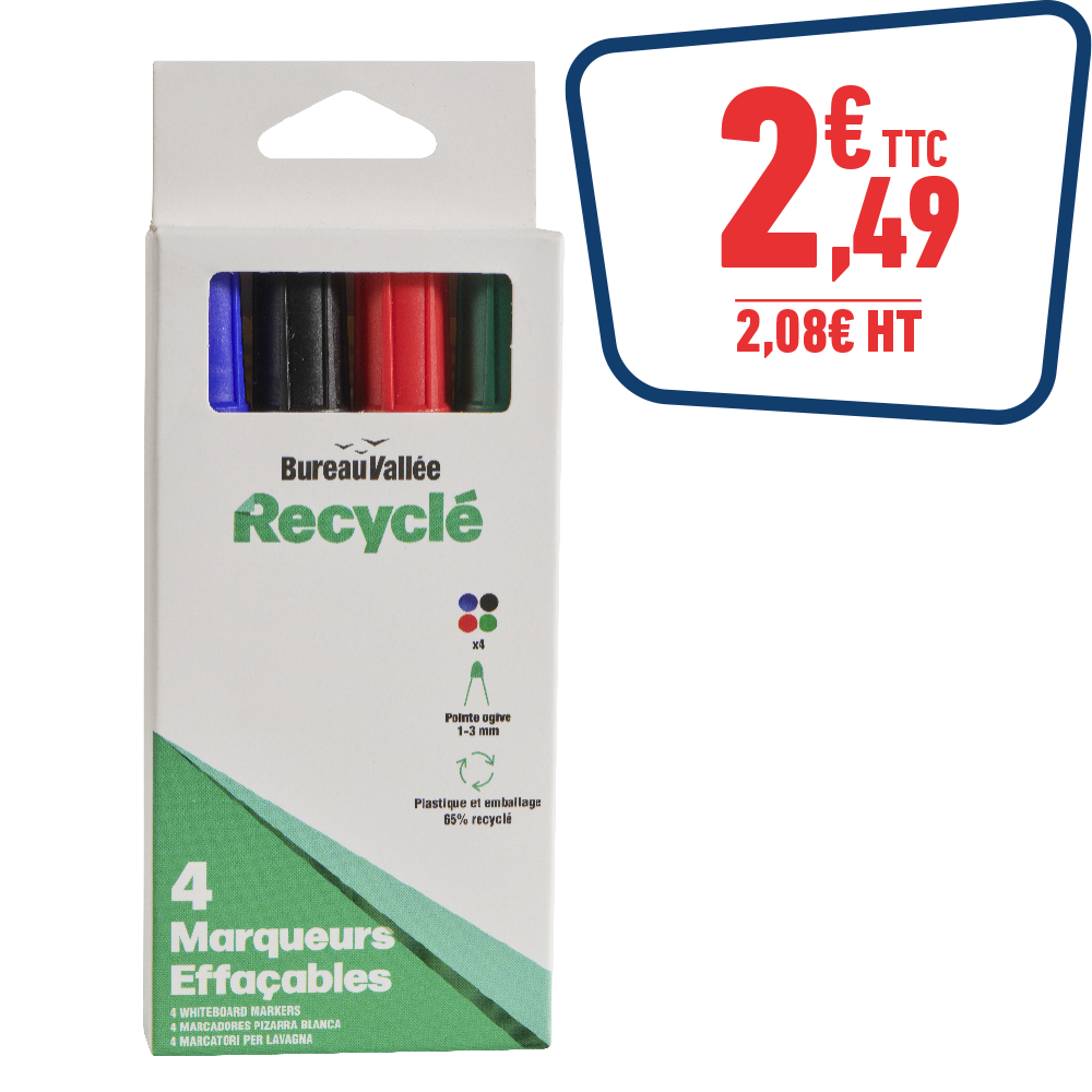 4 MARQUEURS EFFAÇABLES