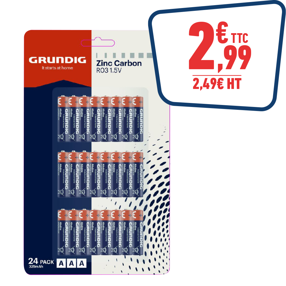 24 piles AAA Grundig