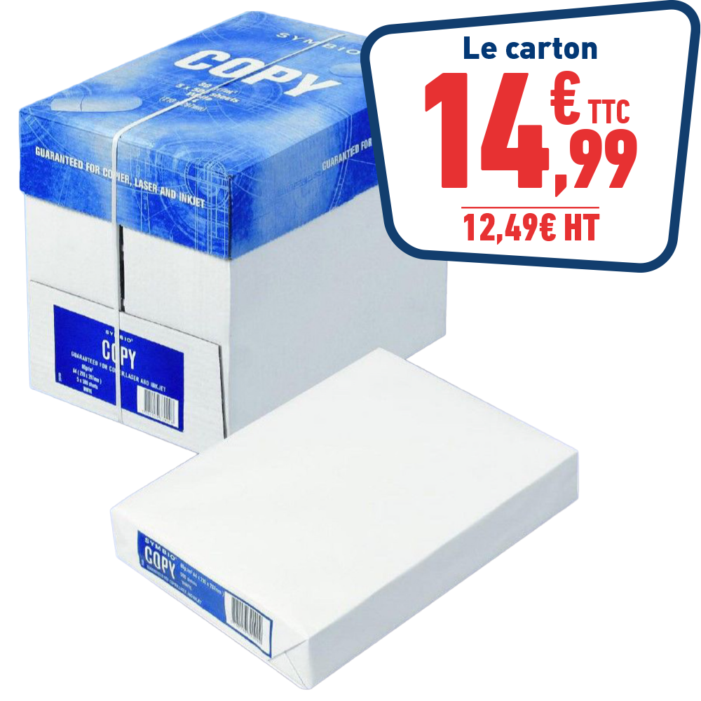 CARTON DE 5 RAMETTES DE 500 FEUILLES
